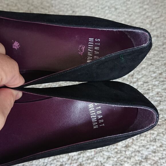 Stuart Weitzman sparkling Fleur De Lis Black Loafers size 8.5 Narrow - Picture 9 of 12